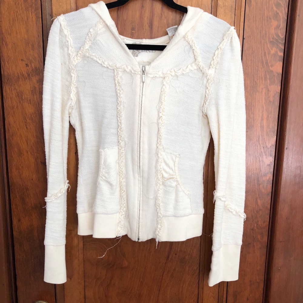 BKE cream Hoodie sweater Sz large